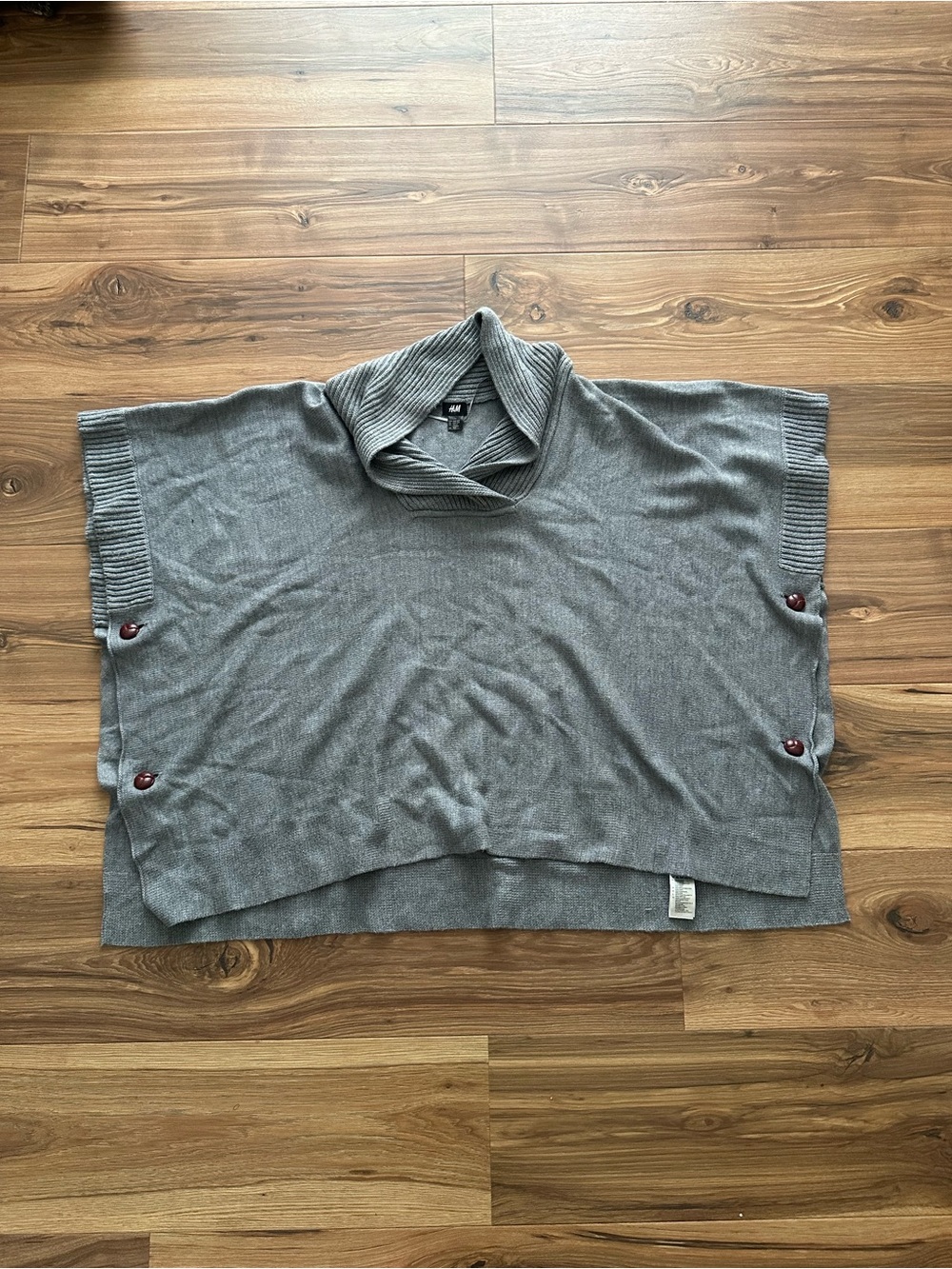 H&M Gray Turtleneck Poncho Sweater